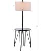 Safavieh FLL4010A Lighting Collection Ciro 58″ Side Table Black Floor Lamp, Metal