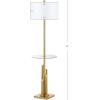Safavieh Lighting Collection Ambrosio 61″ Brass and Gold Floor Lamp Side Table