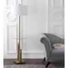 Safavieh Lighting Collection Ambrosio 61″ Brass and Gold Floor Lamp Side Table