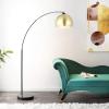 Safavieh Lighting Collection Glarien Mid-Century 70-inch Gold/Black Arc Floor Lamp (LED Bulb Included)