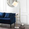 Safavieh Lighting Collection Sorsi Brass Gold 64-inch Floor Lamp with Table (LED Bulb Included)