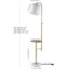 Safavieh Lighting Collection Sorsi Brass Gold 64-inch Floor Lamp with Table (LED Bulb Included)