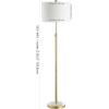 Safavieh Lighting Pierson Adjustable Brass Gold and Frost White Floor Lamp (LED Bulb Included)