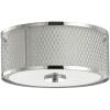 SAFAVIEH FLU4031A Braydon Chrome and White 2-Light (LED Bulbs Included) Flush Mount