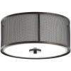 SAFAVIEH FLU4035A Layne Dark Grey and White 2-Light (LED Bulbs Included) Flush Mount