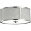SAFAVIEH FLU4038A Eldon Nickel and White 2-Light (LED Bulbs Included) Flush Mount