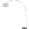 SAFAVIEH Lighting Collection Ascella Contemporary Modern Farmhouse Nickel 86-inch Living Room Bedroom Home Office Arc Floor Lamp (LED Bulb Included)