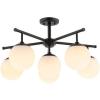 SAFAVIEH Lighting Collection Briette Retro Black Orb Flush Mount (LED Bulbs Included)(Black)