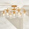 SAFAVIEH Lighting Collection Camdyn Sputnik Retro Black Orb Flush Mount (LED Bulbs Included)(Brass)