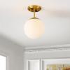 SAFAVIEH Lighting Collection Catori Brass Flush Mount (LED Bulb Included)