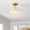 SAFAVIEH Lighting Collection Eldrid Contemporary White/Gold Flush Mount (LED Bulbs Included)