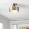 SAFAVIEH Lighting Collection Fenton Nickel Flush Mount (LED Bulbs Included)