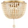 SAFAVIEH Lighting Collection Fidelma Boho Cream Beaded 2-Light Kitchen Bathroom Dining Bedroom Foyer Hallway Flush Mount (LED Bulbs Included)