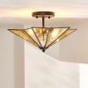 SAFAVIEH Lighting Collection Haruna Brass Flush Mount (LED Bulbs Included)(Black)