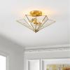 SAFAVIEH Lighting Collection Haruna Brass Flush Mount (LED Bulbs Included)(Brass)