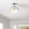 SAFAVIEH Lighting Collection Helm Chrome Flush Mount (LED Bulbs Included)(Chrome)