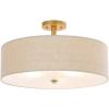 SAFAVIEH Lighting Collection Jolana White Flush Mount (LED Bulbs Included)(Oatmeal/Gold)