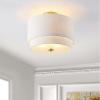 SAFAVIEH Lighting Collection Laconia White/Gold Flush Mount (LED Bulbs Included)