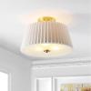 SAFAVIEH Lighting Collection Larlon White/Gold Flush Mount (LED Bulbs Included)