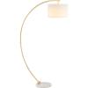 SAFAVIEH Lighting Collection Madigan Contemporary Gold/White 70-inch Arched Floor Lamp (LED Bulb Included)