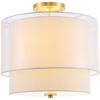 SAFAVIEH Lighting Collection Namida White/Gold Flush Mount (LED Bulbs Included)