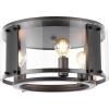 SAFAVIEH Lighting Collection Olen Modern Chrome/Black Flush Mount (LED Bulbs Included)
