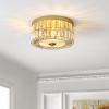 SAFAVIEH Lighting Collection Parda Art Deco Glam Brass Flush Mount (LED Bulbs Included)