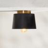 SAFAVIEH Lighting Collection Parkes Modern Black/Brass Flush Mount (LED Bulbs Included)