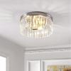 SAFAVIEH Lighting Collection Ruslen Art Deco Nickel Crystal Flush Mount (LED Bulbs Included)