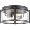 SAFAVIEH Lighting Collection Tiller Antique Silver Flush Mount (LED Bulbs Included)