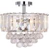 SAFAVIEH Lighting Collection Vaxcel Art Deco Glam Chrome/ Clear 14-inch Diameter 3-light Flush Mount Ceiling Light Fixture (LED Bulbs Included)