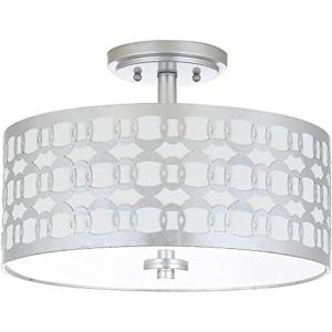 SAFAVIEH Collection Cedar Linked 3 15″ Flush Mount Light(Silver)