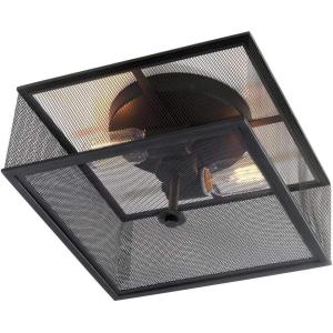 SAFAVIEH FLU4007A Collection Hagan Mount Flush Light, Black