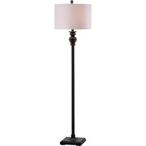 SAFAVIEH Lighting Collection Alphie Rustic Farmhouse Ebony 61-inch Living Room Bedroom Home Office Standing Floor Lamp (LED Bulb Included)