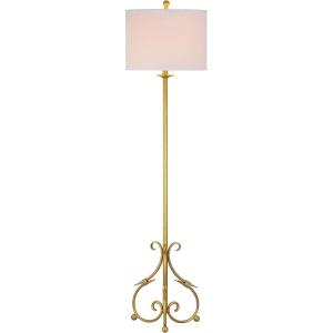 SAFAVIEH Lighting Collection Elisa Baroque Farmhouse Antique Gold 60-inch Living Room Bedroom Home Office Standing Floor Lamp (LED Bulb Included)