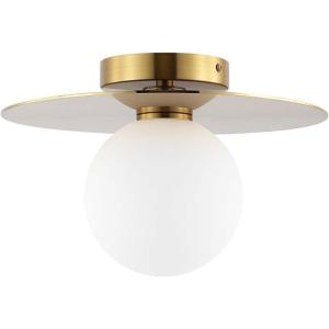 SAFAVIEH Lighting Collection Finlay Gold Orb Flush Mount (LED Bulbs Included)