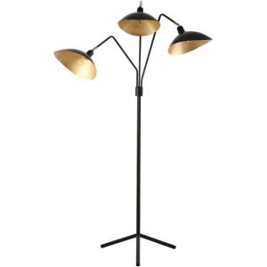 SAFAVIEH Lighting Collection Iris Mid-Century Modern Contemporary Retro Black/ Gold 70-inch Living Room Bedroom Home Office Standing Floor Lamp (LED Bulb Included)(Black / Gold)