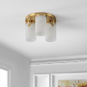 SAFAVIEH Lighting Collection Jeffra Nickel Flush Mount (LED Bulbs Included)(Brass)