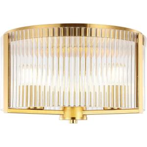 SAFAVIEH Lighting Collection Jetra Brass Flush Mount (LED Bulbs Included)