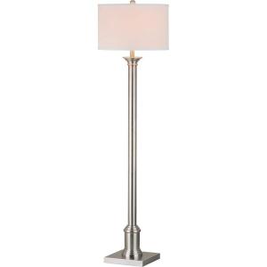 SAFAVIEH Lighting Collection Livia Modern Farmhouse Nickel 60-inch Living Room Bedroom Home Office Standing Floor Lamp (LED Bulb Included)