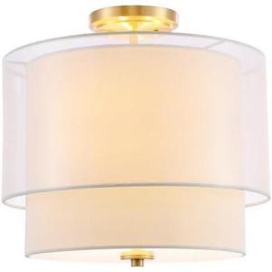 SAFAVIEH Lighting Collection Namida White/Gold Flush Mount (LED Bulbs Included)