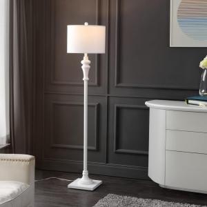 SAFAVIEH Lighting Collection Norla White Farmhouse 61-inch Standing Floor Lamp (LED Bulb Included)(White)