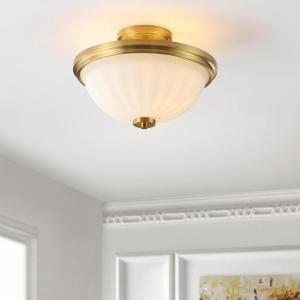 SAFAVIEH Lighting Collection Okami Brass Flush Mount (LED Bulbs Included)