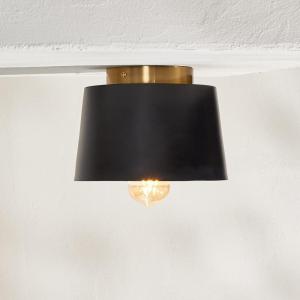 SAFAVIEH Lighting Collection Parkes Modern Black/Brass Flush Mount (LED Bulbs Included)