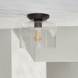 SAFAVIEH Lighting Collection Rianne Farmhouse Black Flush Mount (LED Bulb Included)