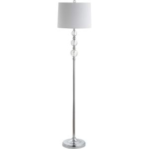 SAFAVIEH Lighting Collection Venezia Clear Crystal/ Chrome 61-inch Living Room Bedroom Home Office Standing Floor Lamp (LED Bulb Included)(Crystal)
