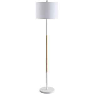 Safavieh Home Collection Melrose White and Wood Finish Floor Lamp