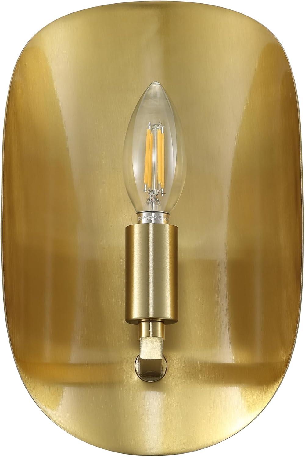 image:imageSAFAVIEH Lighting Collection Calluna White Wall Sconce Set of 2 Light Fixture Ideal for Bathroom Entryway Vanity Foyer Hallway Living Room LED Bulbs IncludedBrass