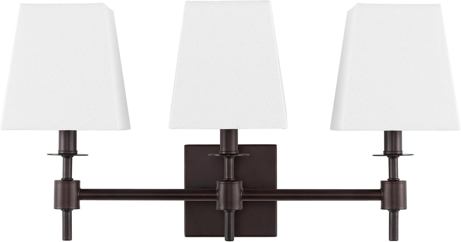 image:imageSAFAVIEH Lighting Collection Clelia Black 3Light Wall Sconce Light Fixture with White Shade Ideal for Bathroom Entryway Vanity Foyer Hallway Living Room LED Bulbs IncludedBlack
