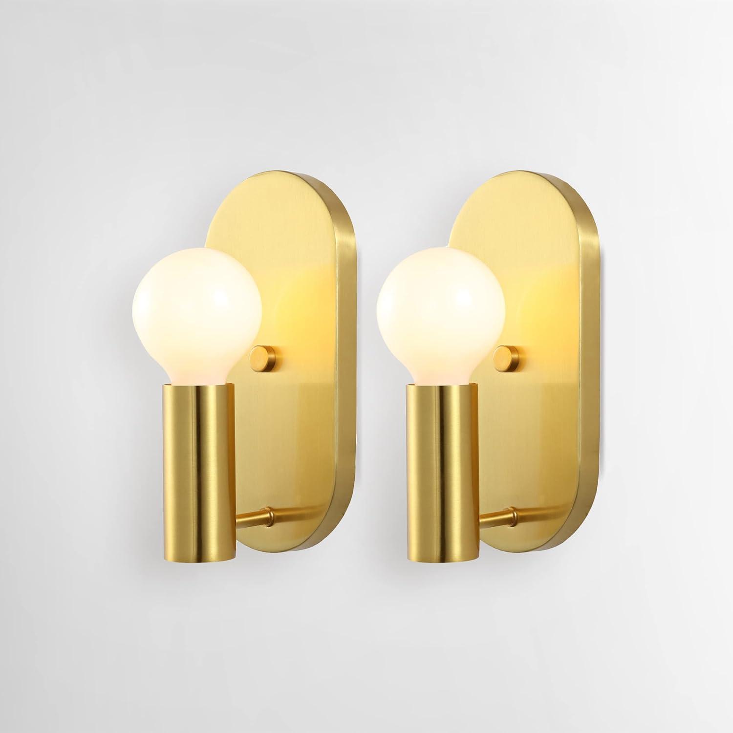 image:imageSAFAVIEH Lighting Collection Irima Contemporary Brass Wall Sconce Set of 2